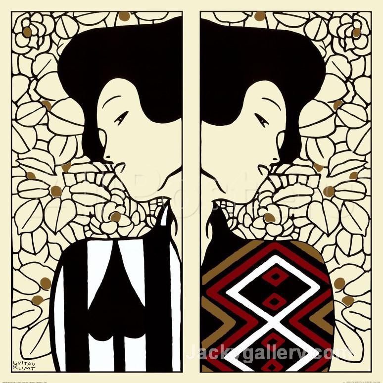 Silhouette I and II, c. by Gustav Klimt paintings reproduction